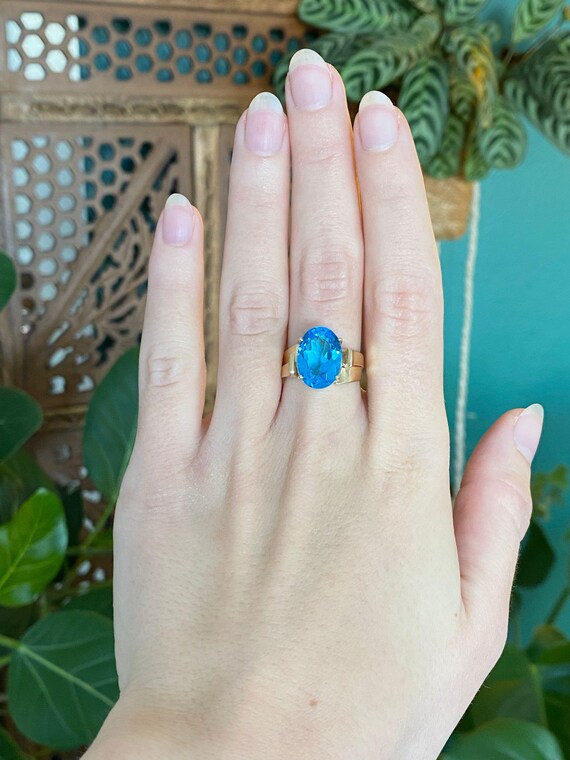 Vintage Solid 10k Topaz Ring - Size 7 - image 2