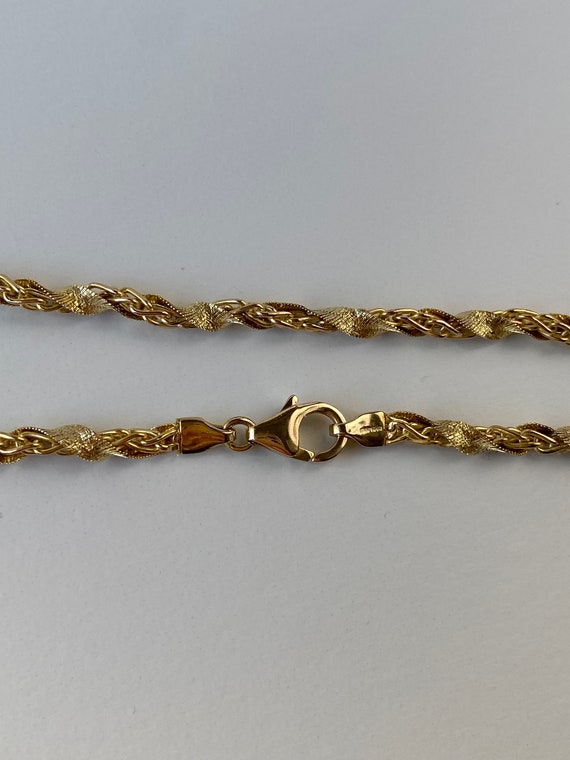 Vintage 14k Yellow Gold Twist Chain Necklace - 18… - image 7