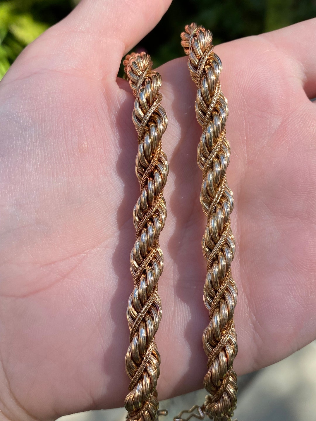 Solid 14k Yellow Gold Twisted Rope Chain Necklace - 15.5 Inches ...