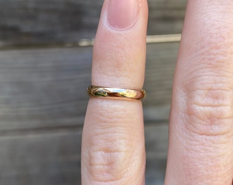 Vintage sólido 14k oro amarillo bebé anillo banda - tamaño 1 - joyería de calidad fina - oro genuino real