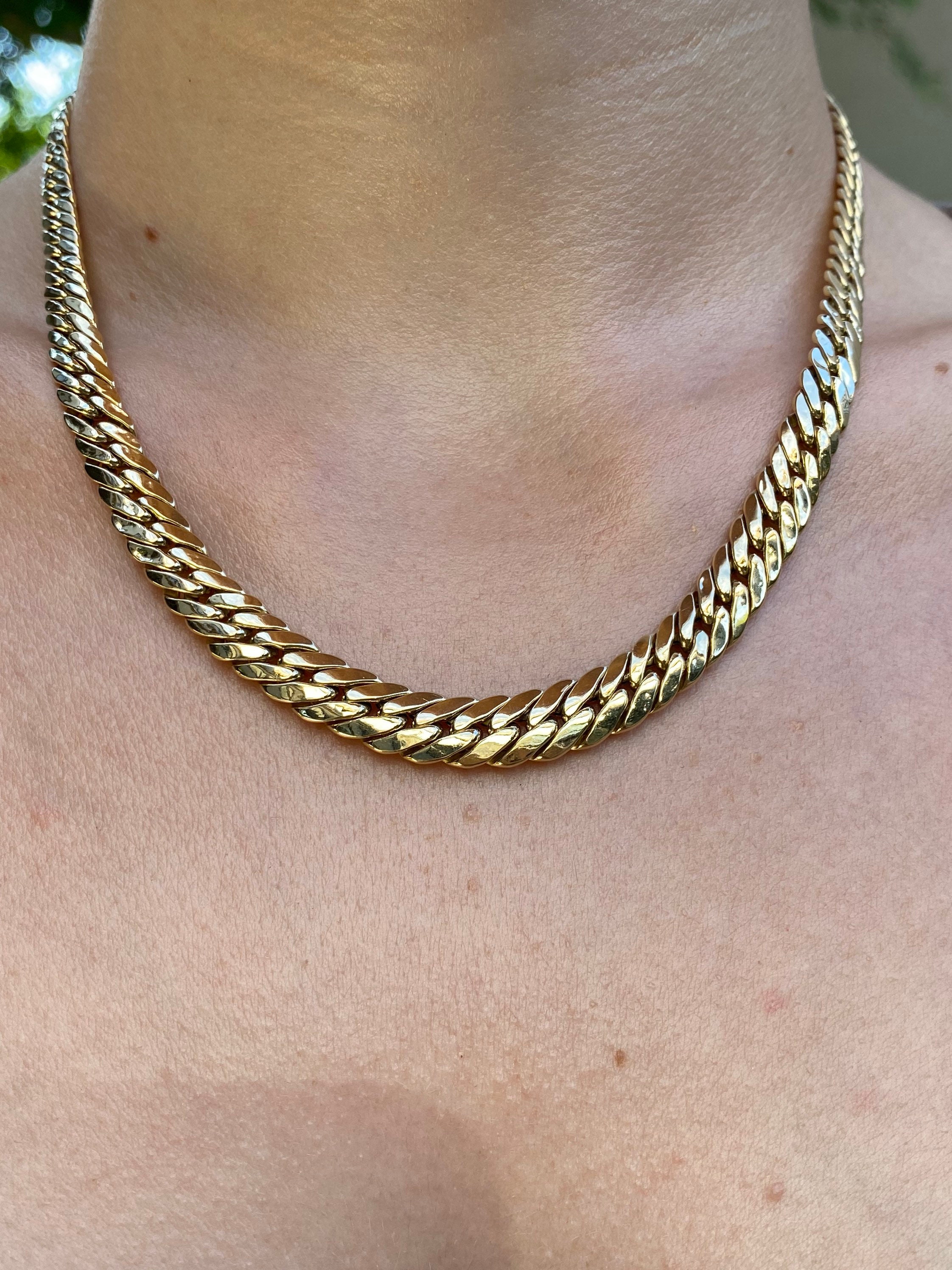 20 Gram 18k Yellow Gold Graduated Curb Chain Necklace 17.25 inches Quality Fine Estate Jewelry Heavy Real Genuine Gold