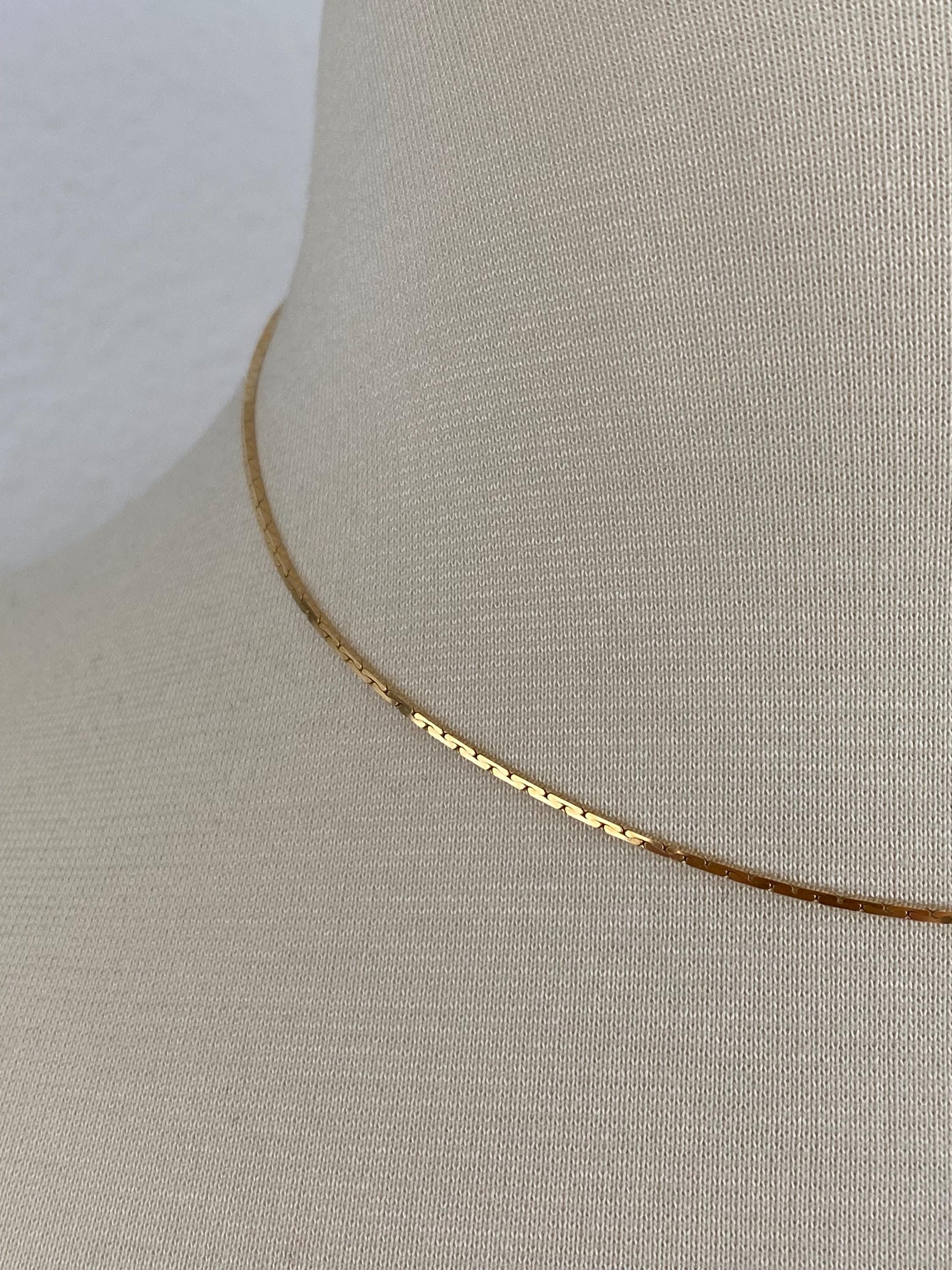 Triangular Link Chain Vintage Solid 18k Yellow Gold Triangle Link Chain Necklace - 16 Inches ...