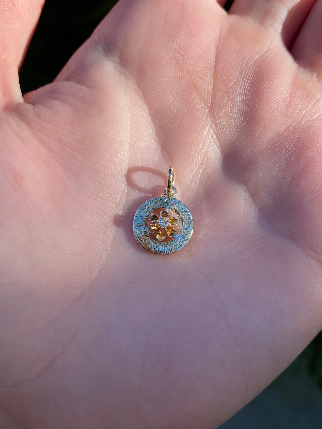 Vintage Solid 10k Yellow Gold Buttercup Diamond Stick Pin Conversion