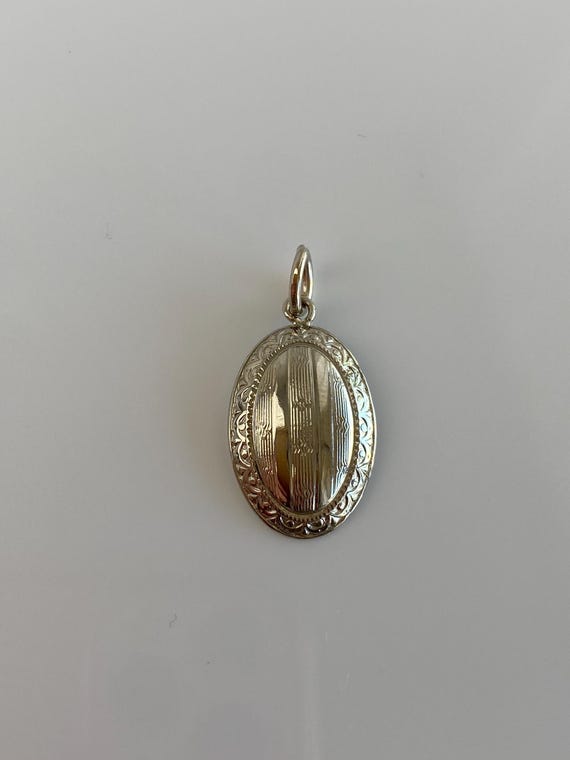 Vintage Solid 14k White Gold Pattern Cufflink Con… - image 3