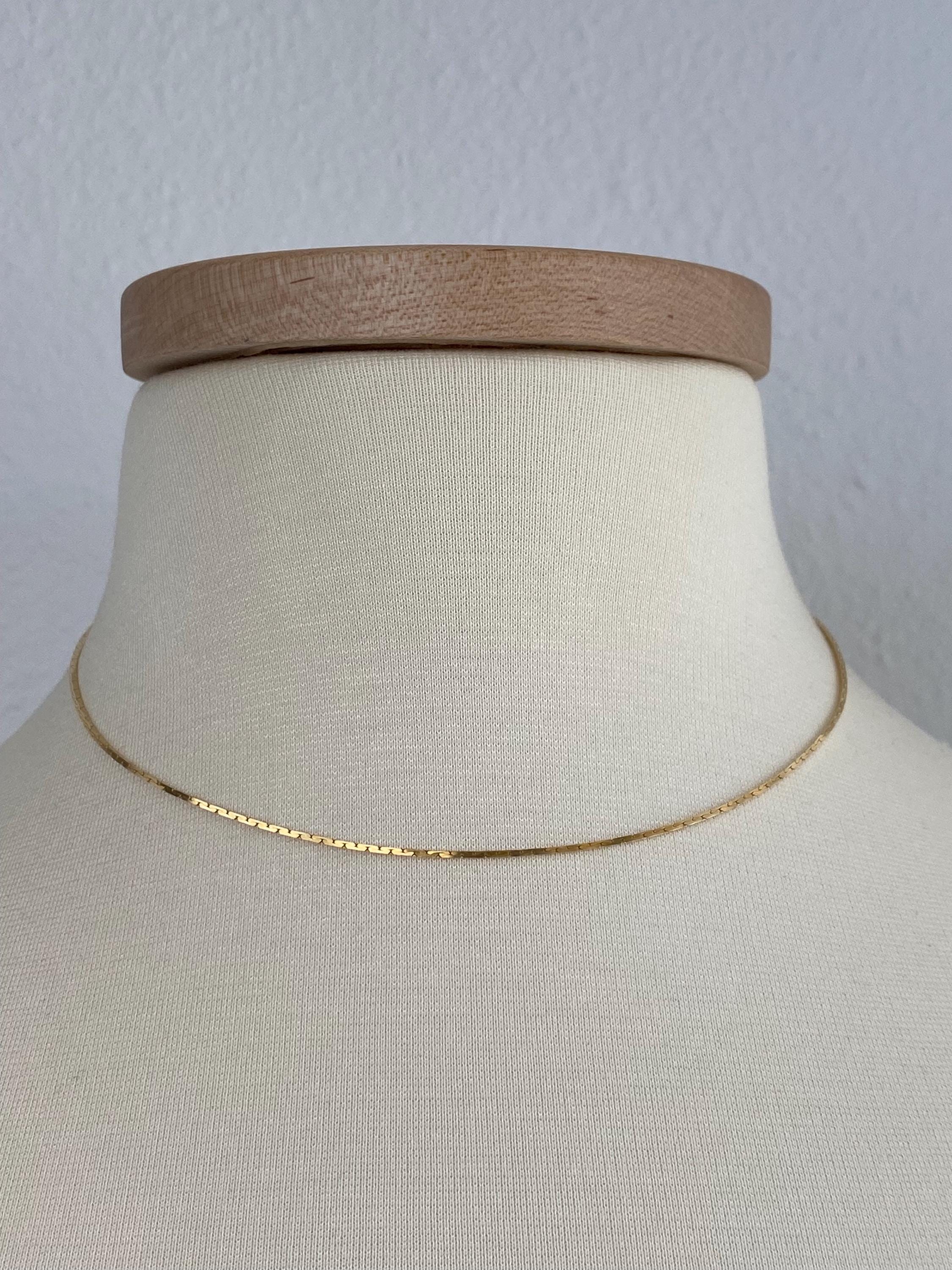 Triangular Link Chain Vintage Solid 18k Yellow Gold Triangle Link Chain Necklace - 16 Inches ...