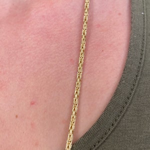 34 Gram Vintage Solid 14k Yellow Gold Long Byzantine Chain Necklace 29.75 inches Quality Fine Estate Jewelry Real Genuine Gold image 3