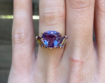 Vintage Solid 10k Gold Alexandrite Ring - Size 5 - Fine Estate Jewelry - Real Genuine Gold