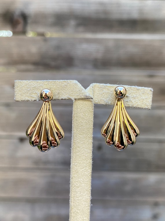 Vintage 14k Yellow Gold Earring Jackets - Fine Es… - image 1