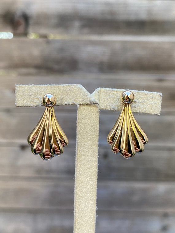 Vintage 14k Yellow Gold Earring Jackets - Fine Es… - image 1