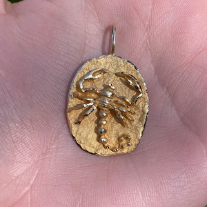 Vintage Solid 14k Yellow Gold Scorpion Scorpio Charm - Pendant for Necklace - Real Genuine Gold - Fine Estate Jewelry