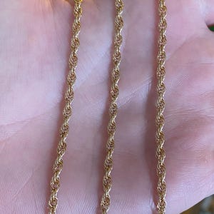 Vintage Solid 14k Yellow Gold Rope Chain Necklace - 24 inches - Fine Estate Jewelry - Real Genuine Gold