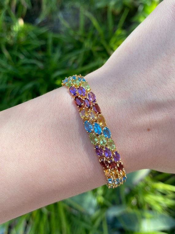 Details 74+ multi gem bracelet latest