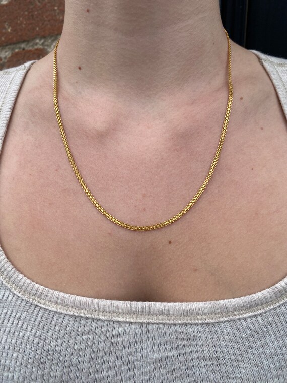 Vintage Solid 21k Yellow Gold Bismark Chain Neckl… - image 4