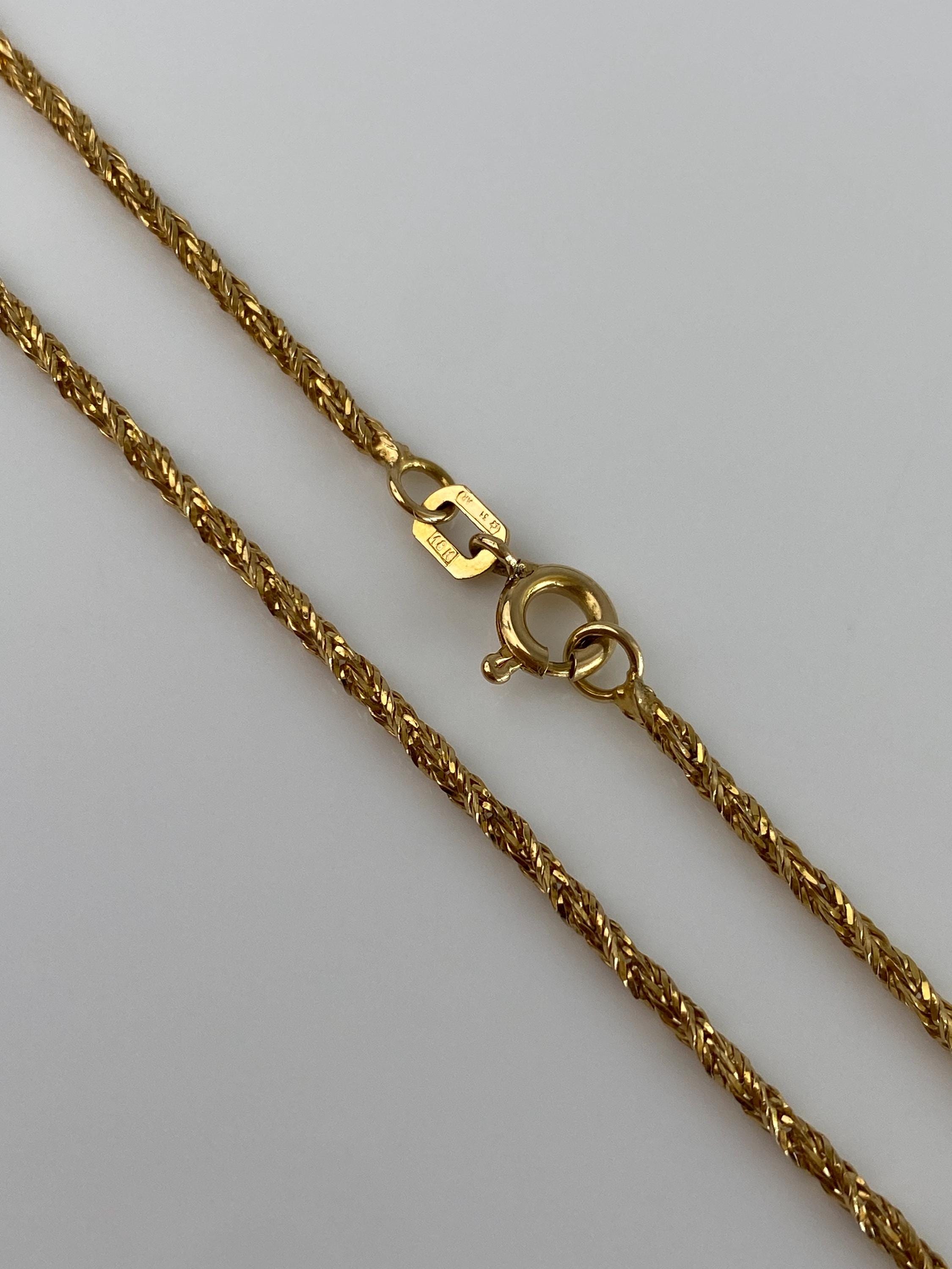 Solid 18k Yellow Gold Twist Chain Necklace - 23.5 Inches - Etsy