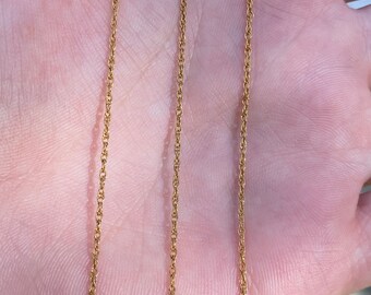 Vintage Solid 14k Yellow Gold Dainty Chain Necklace - 24.75 inches - Quality Fine Estate Jewelry - Real Genuine Gold