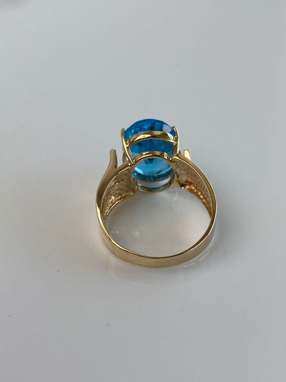 Vintage Solid 10k Topaz Ring - Size 7 - image 7