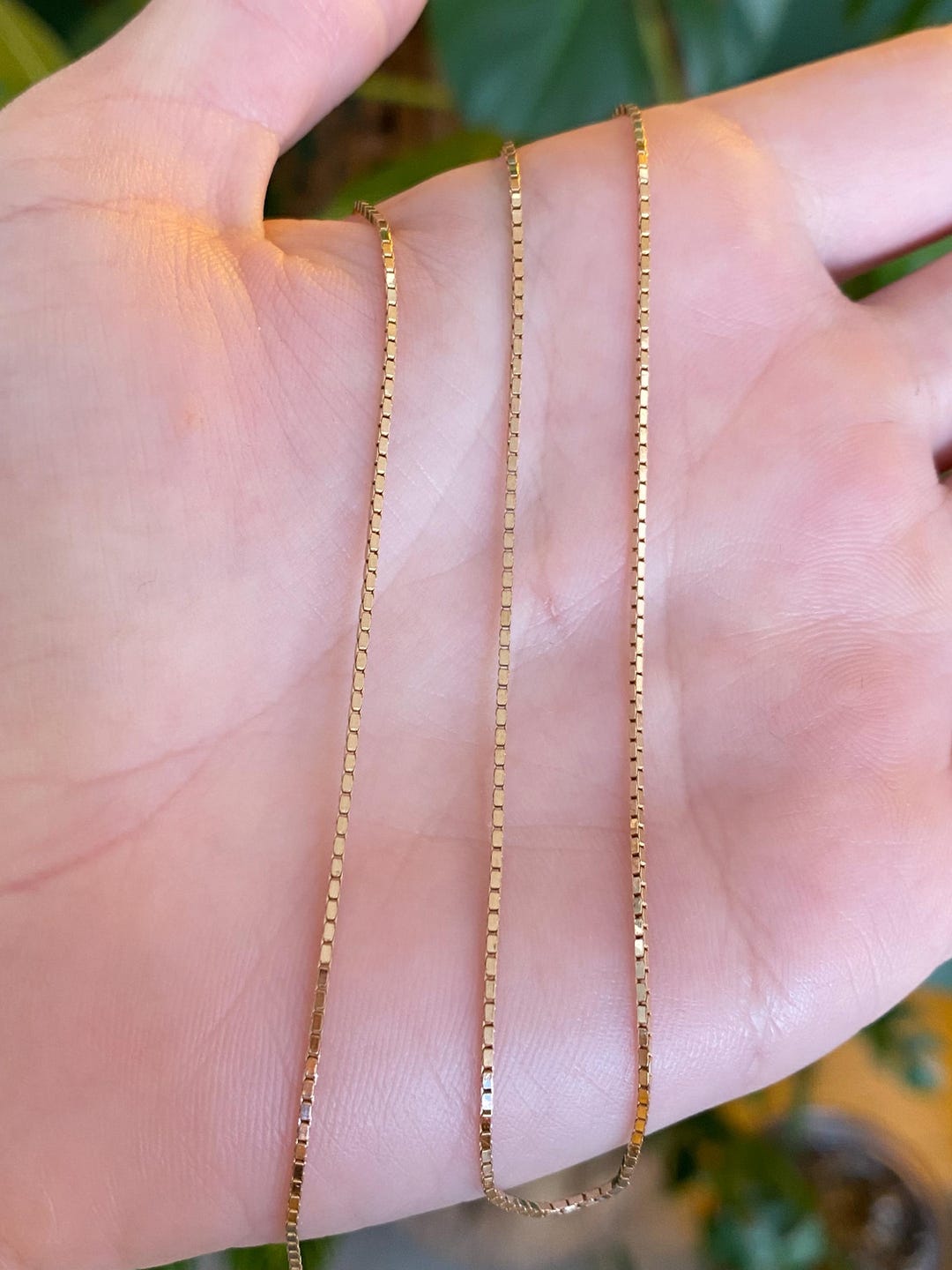 Vintage Solid 14k Yellow Gold Box Chain Necklace - 18.25 Inches - Etsy