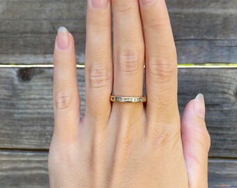Vintage Solid 14k Yellow Gold Channel Set Diamond Ring Band