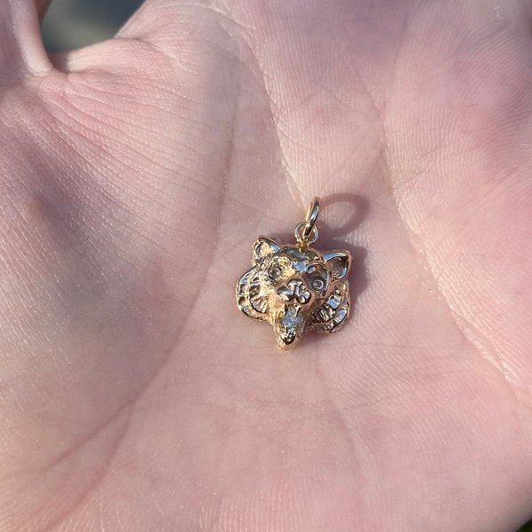 Vintage Solid 14k Yellow Gold Diamond Bear Charm - Pendant for Necklace - Quality Fine Estate Jewelry - Real Genuine Gold