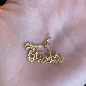 Breloque vintage de Saint-Martin en or jaune massif 14 carats - Or véritable - Joaillerie immobilière