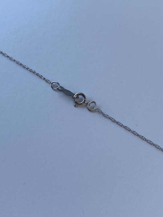 Vintage Solid 14k White Gold Dainty Chain Necklac… - image 7