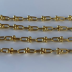 Solid 14k Yellow Gold U-Link Chain Necklace 18 inches 4.5mm Brand New Jewelry Real Genuine Gold High Quality image 6