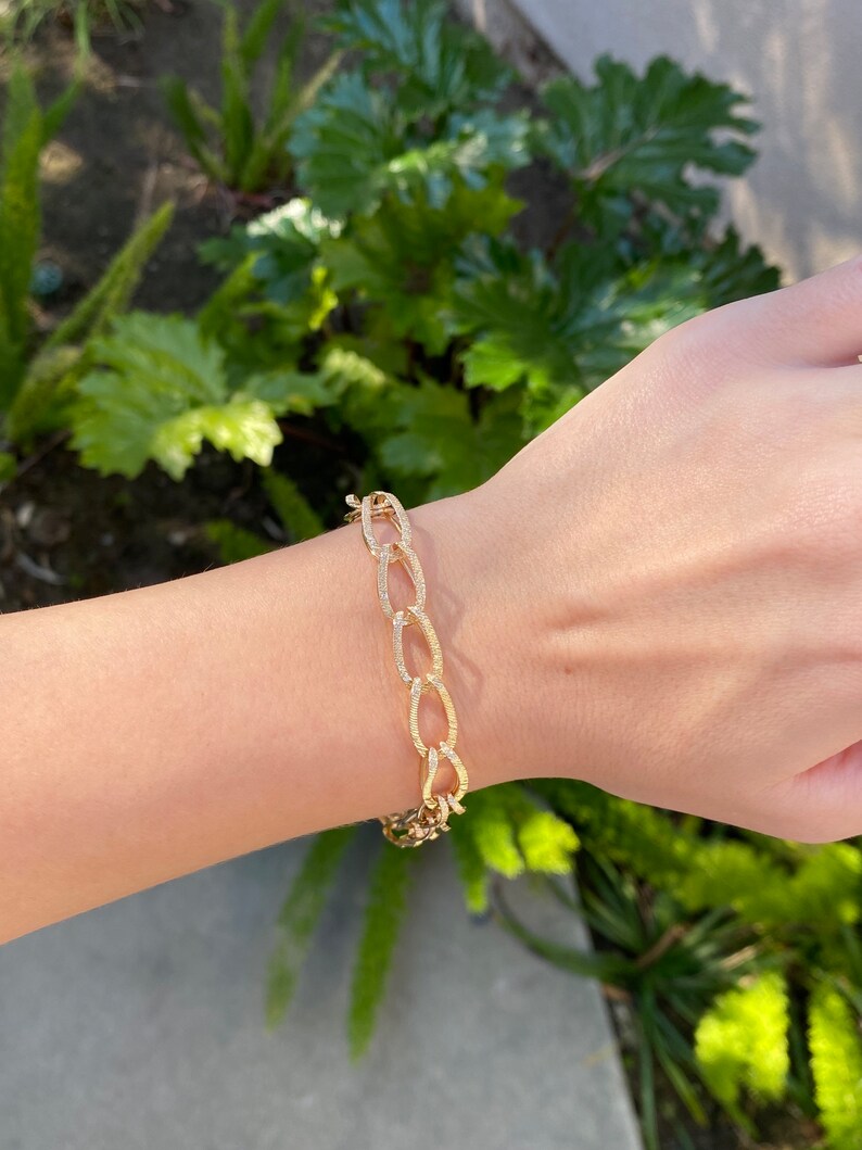 Vintage Solid 14k Yellow Gold Ulink Charm Bracelet Quality Etsy