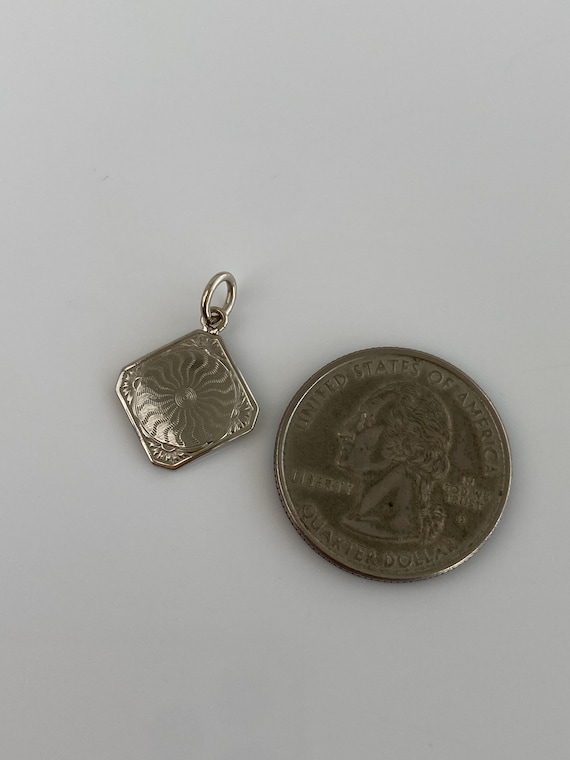 Solid 10k White Gold Pattern Cufflink Conversion … - image 6