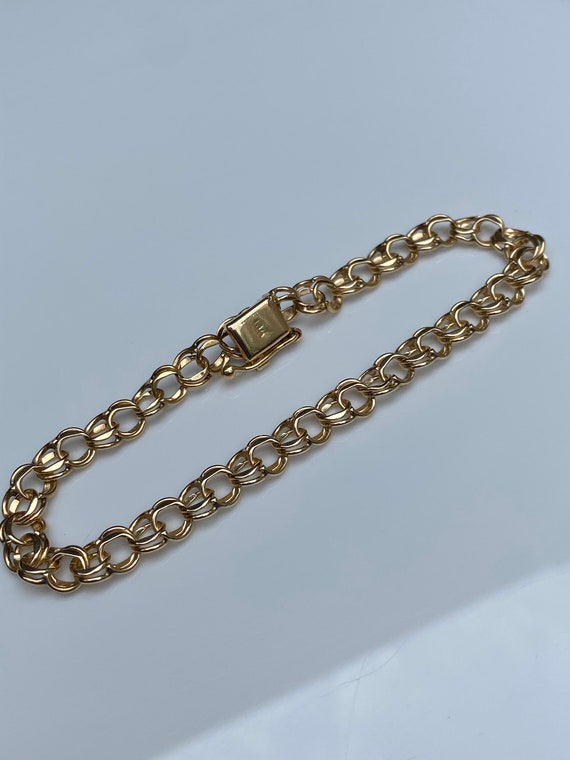 10K Yellow Gold 8 Vintage BBB Charm Bracelet w/ 8 Vintage 14K