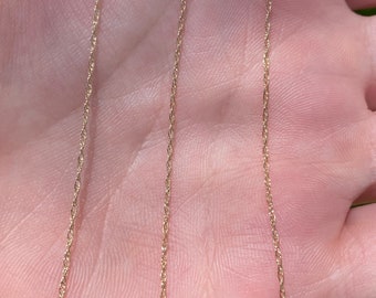 Vintage Solid 10k Yellow Gold Dainty Chain Necklace - 18 inches - Real Genuine Gold