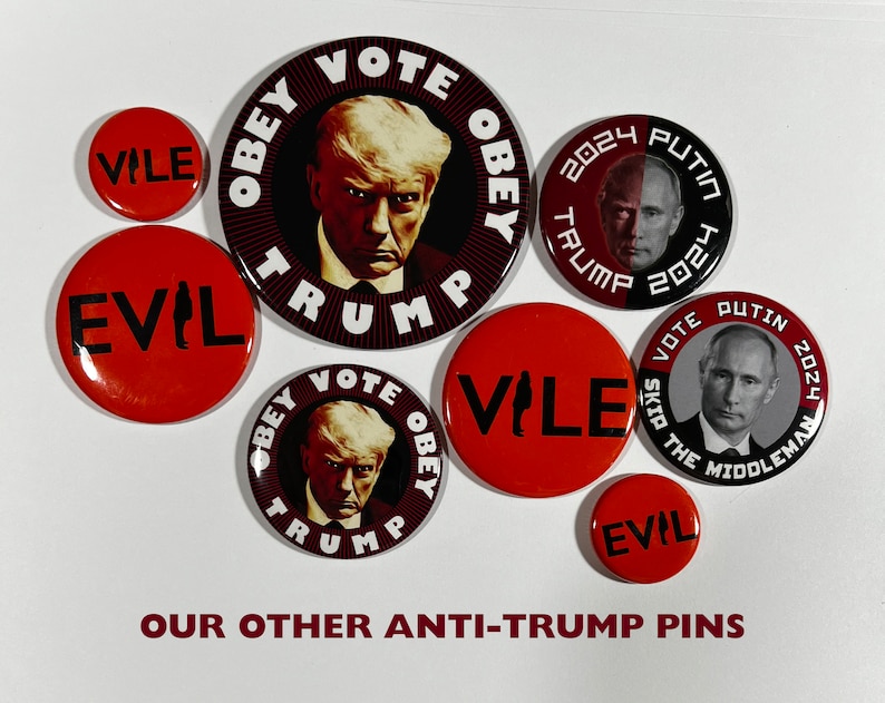 TRUMP / HITLER - Anti Donald Trump Anti Fascist Anti Republican 2-1/4 ...