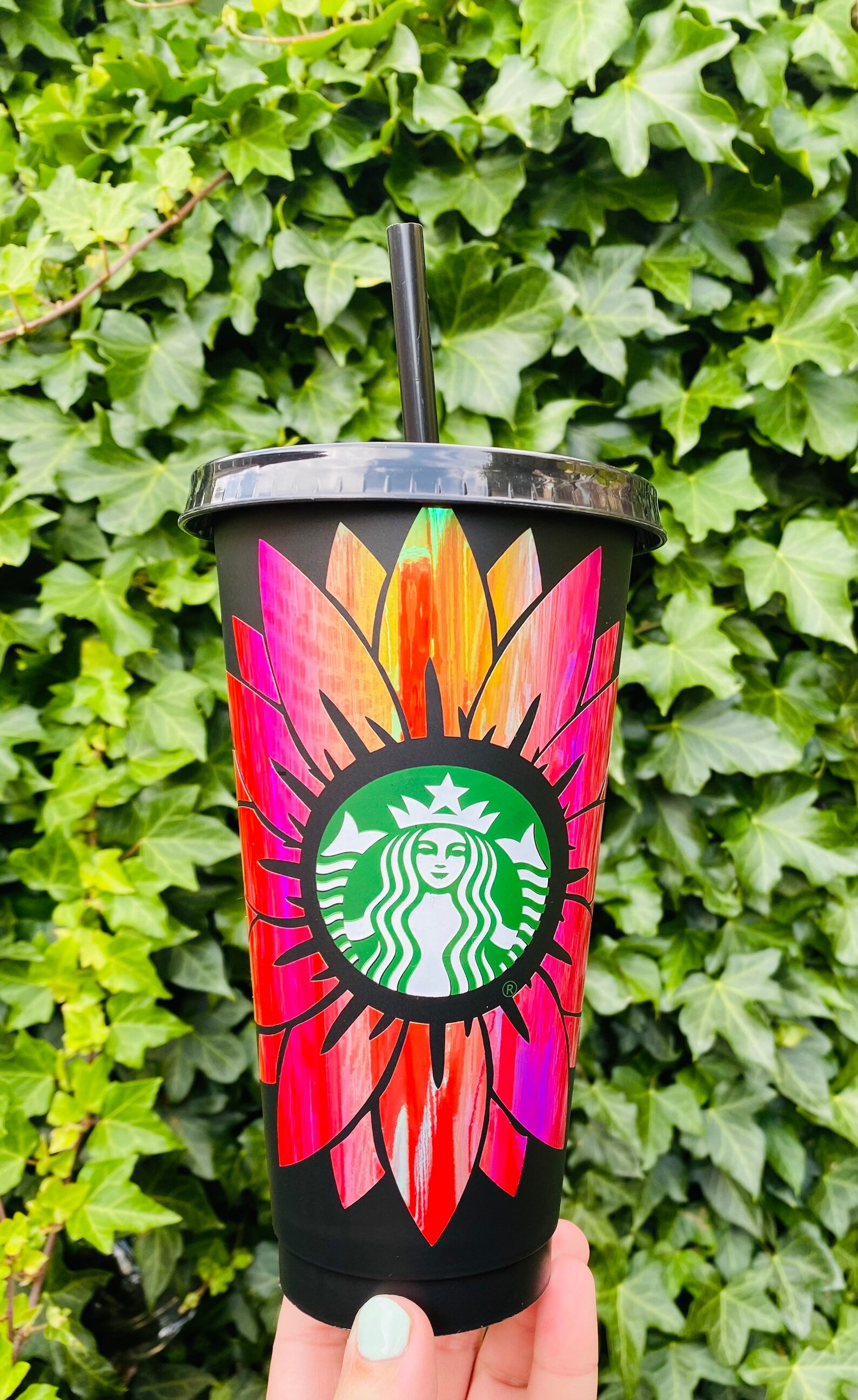 Sunflower Starbucks Cup Personalised Starbucks Cup Etsy