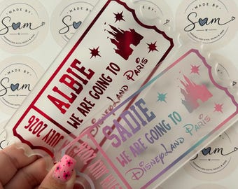 Acrylic Gift Ticket | Gift Ticket | Souvenir Ticket | magical trip reveal  | Birthday | Christmas