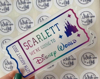 Disneyworld Ticket | Acrylic Gift Ticket | Gift Ticket | Souvenir Ticket | Disney reveal