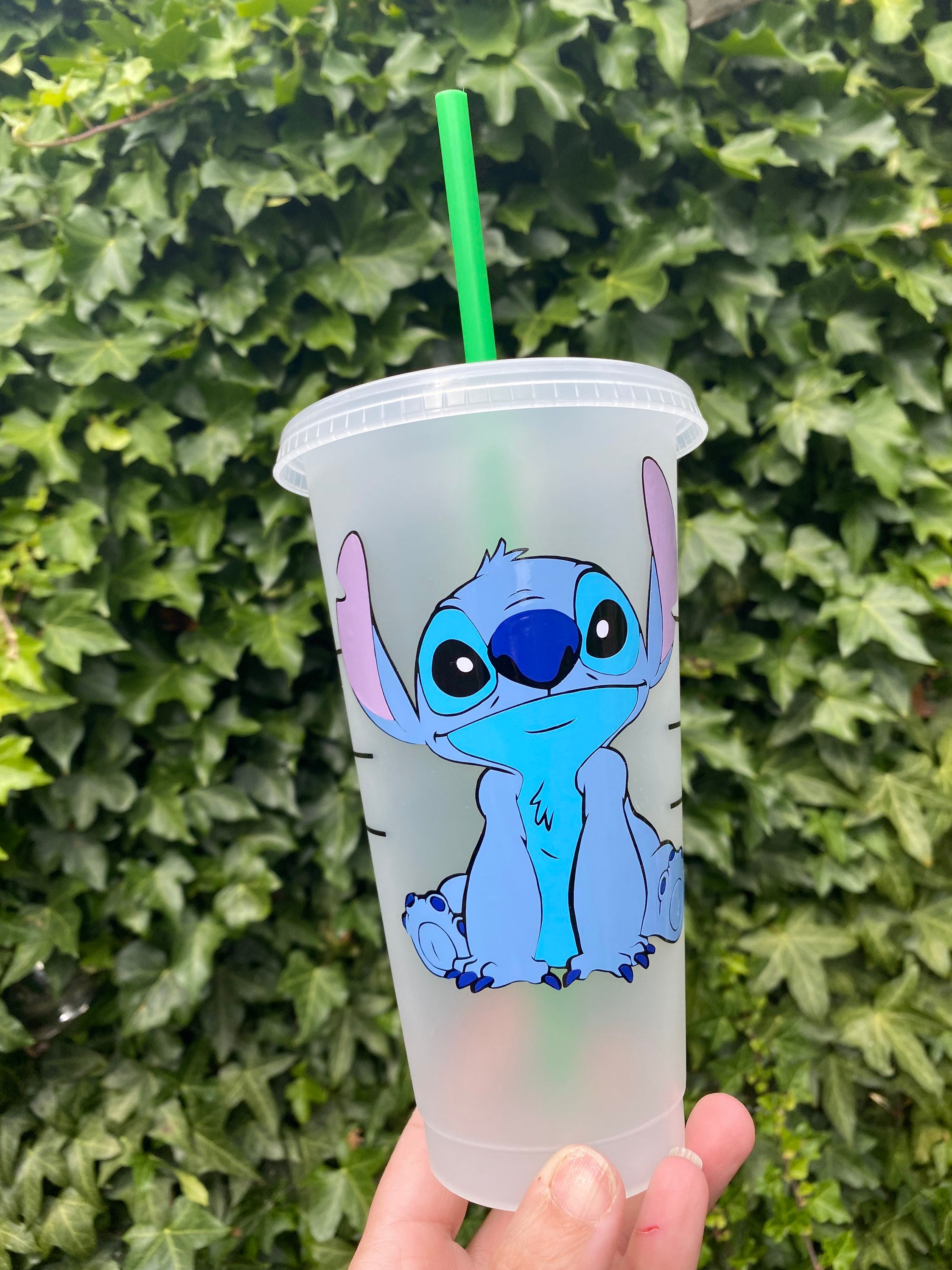 Stitch Plastic Cold 20 Oz. Cup with Lid and Straw