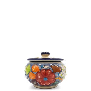 Christmas Decor, Holiday Hostess Gift, Red Rose Talavera Scented Candle, Cozy Vanilla Scent, Reusable Mexican Pottery Jar, Gift for Mom