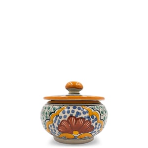 Christmas Gift for Her, Holiday Hostess Gift, Granada Talavera Candle, Vanilla Scent, Reusable Mexican Pottery Jar, Turquoise Home Decor