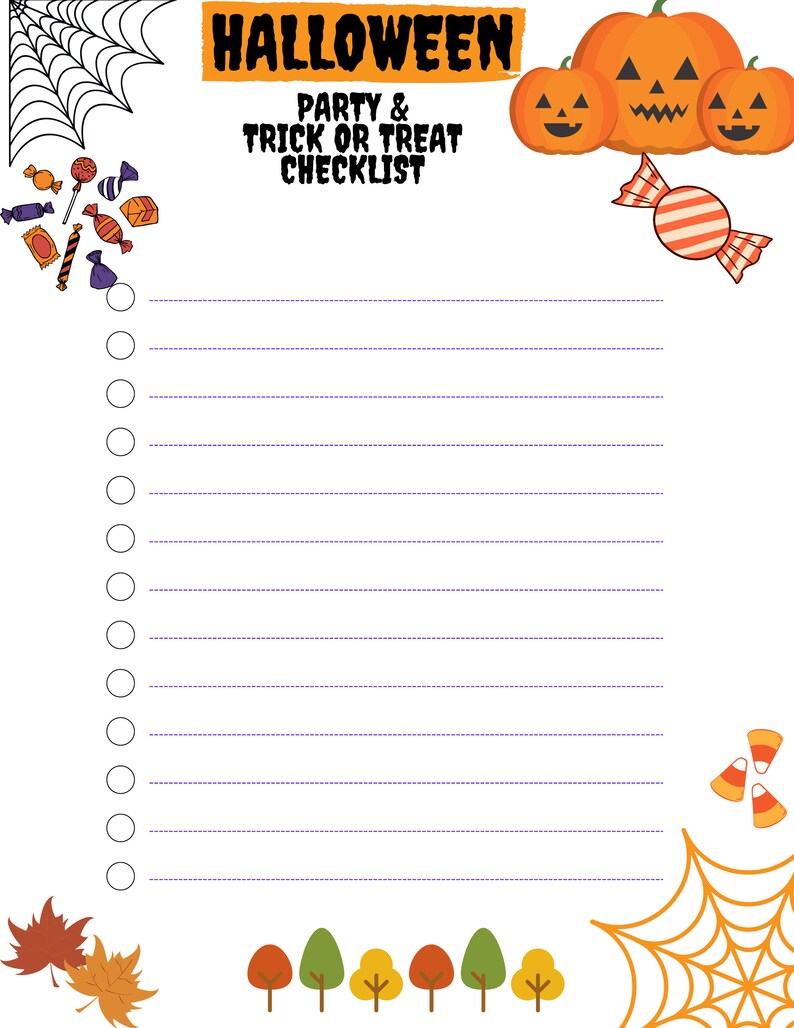 Halloween Party to Do Checklist Etsy