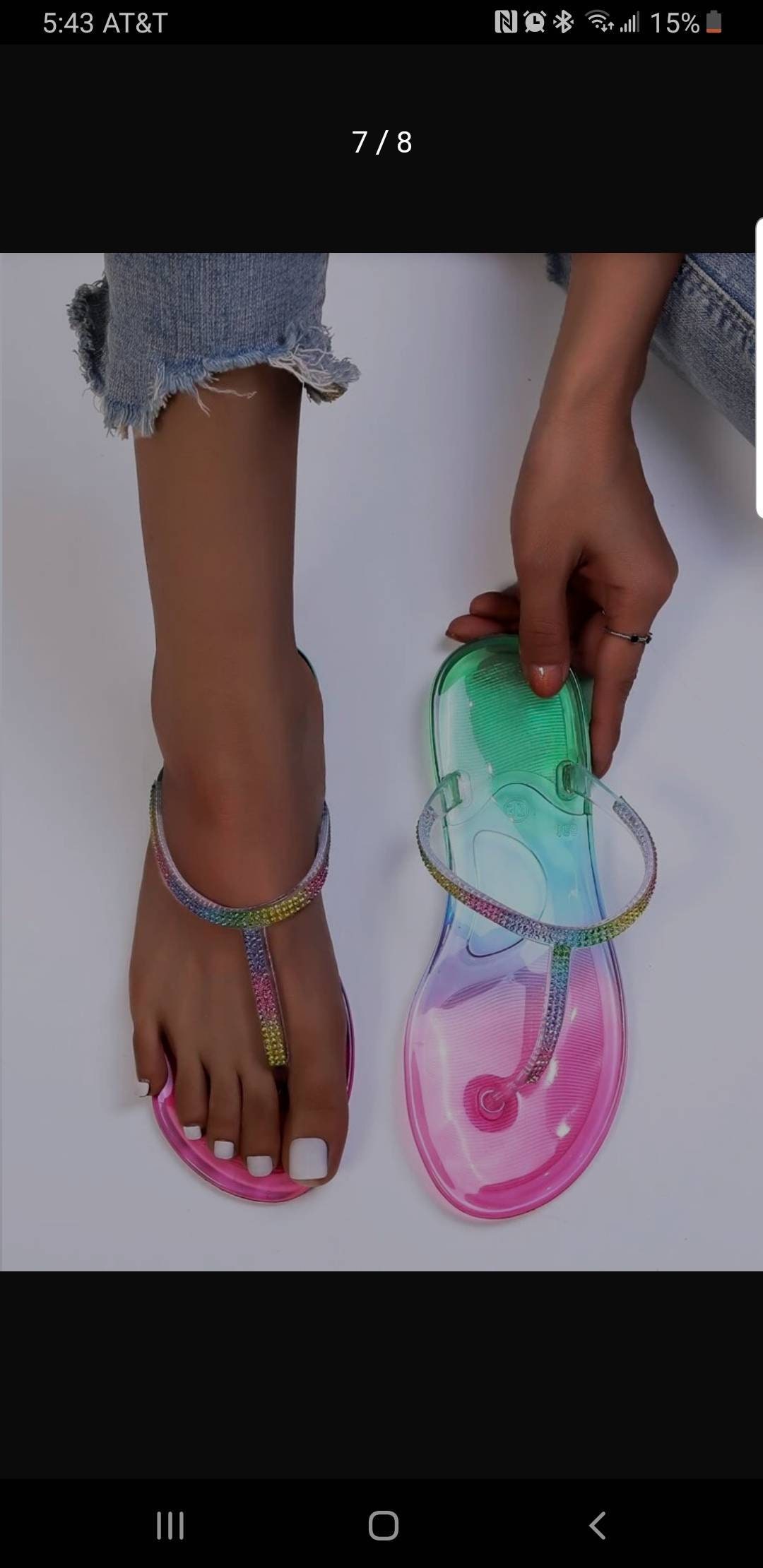 Shein rhinestone ombre flip flops | Etsy