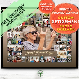 Benutzerdefinierte Fotocollage Ruhestandsfeier Digitale oder gedruckte Wandkunst / Wohnzimmer Einzigartige Sentimentalgeschenke / Bildcollage Ruhestandsgeschenk
