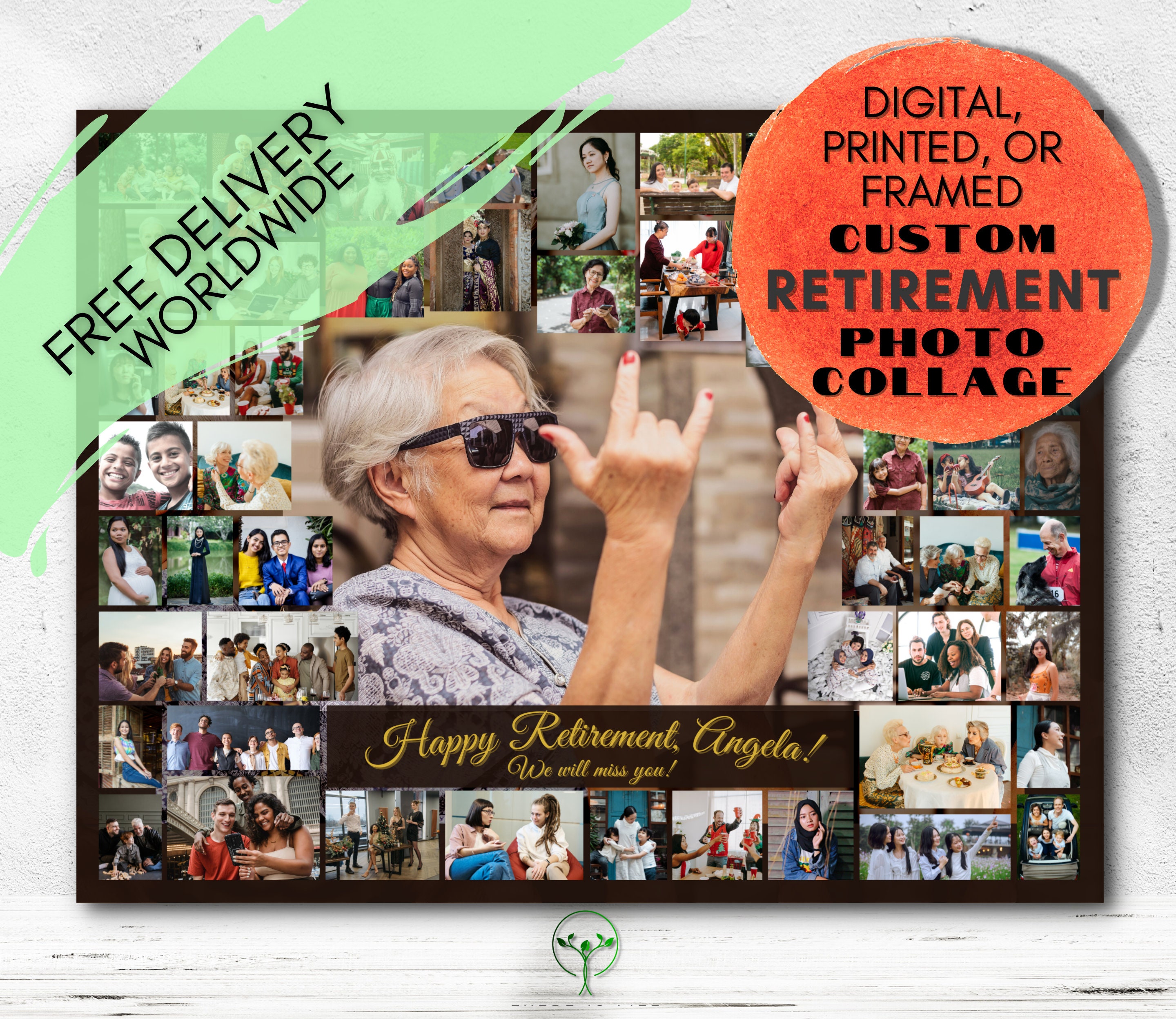 Custom Photo Collage Retirement Party Digital or Printed Wall Etsy UK