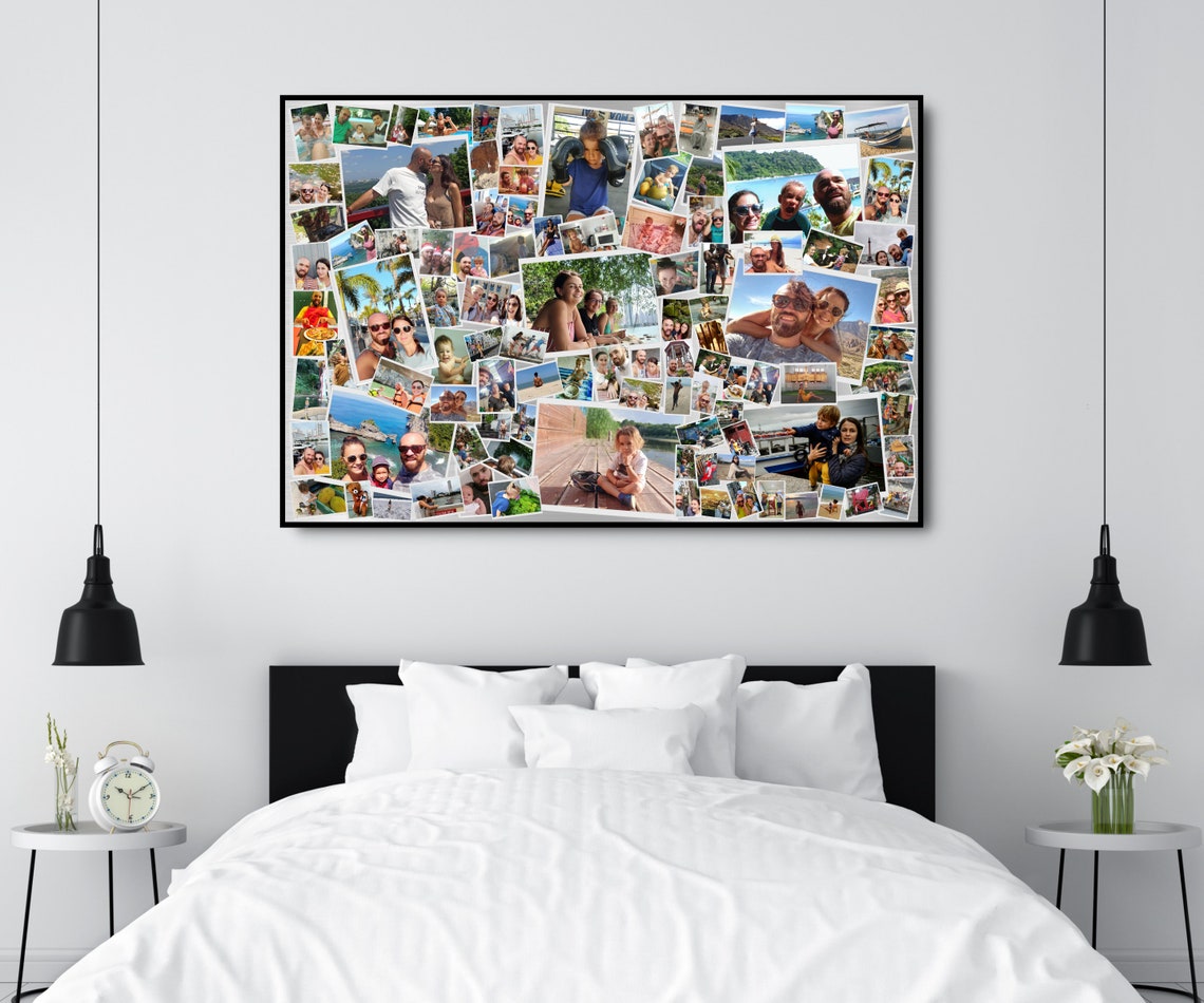 Custom Photo Collage Family Portrait Printable Art/ Living Room or ...