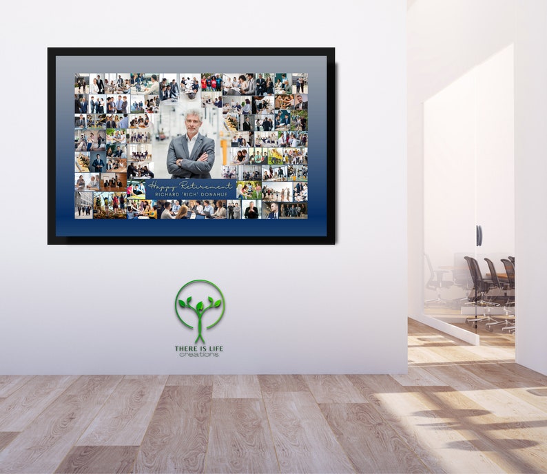 Custom Retirement Photo Collage Corporate Digital Printed Etsy