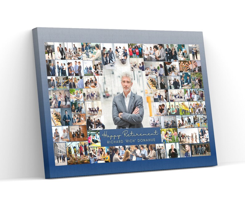 Custom Retirement Photo Collage Corporate Digital Printed Framed / Work