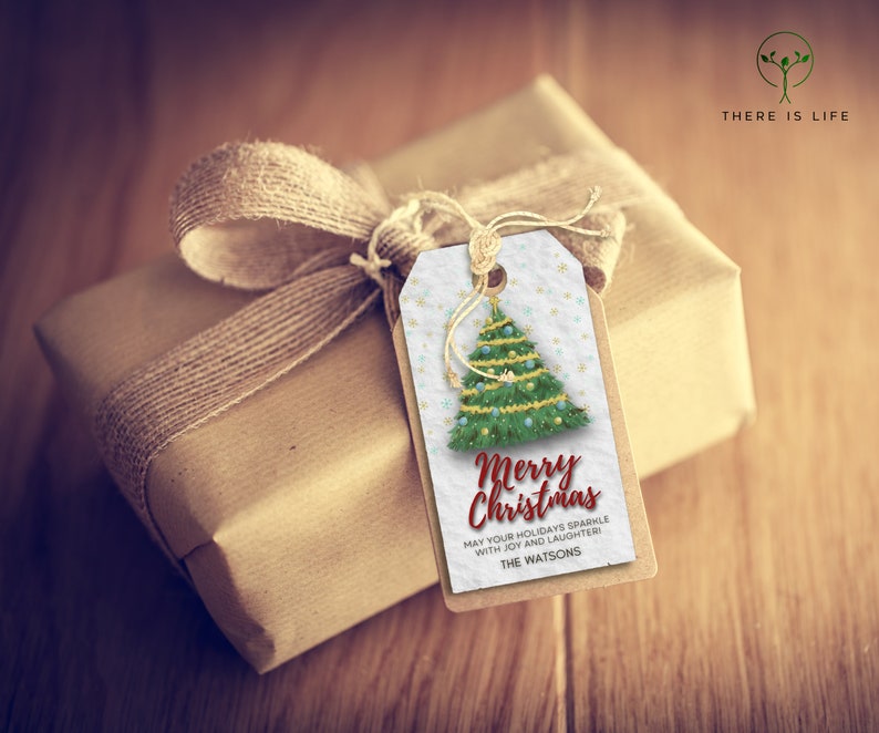 Christmas Gift Tags Bundle Digital Canva Template / Editable Merry ...