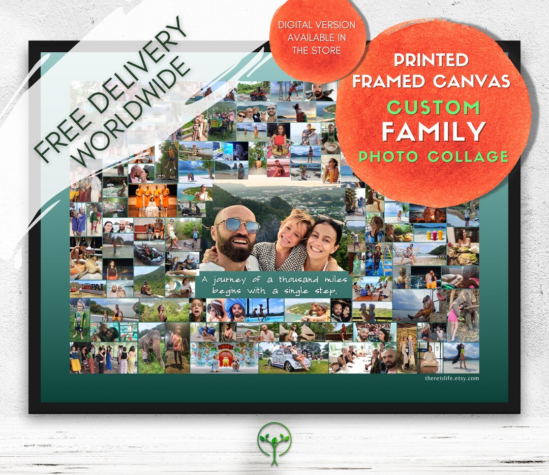 Custom Family Photo Collage | Personalized Wall Art | Customized Memory ...