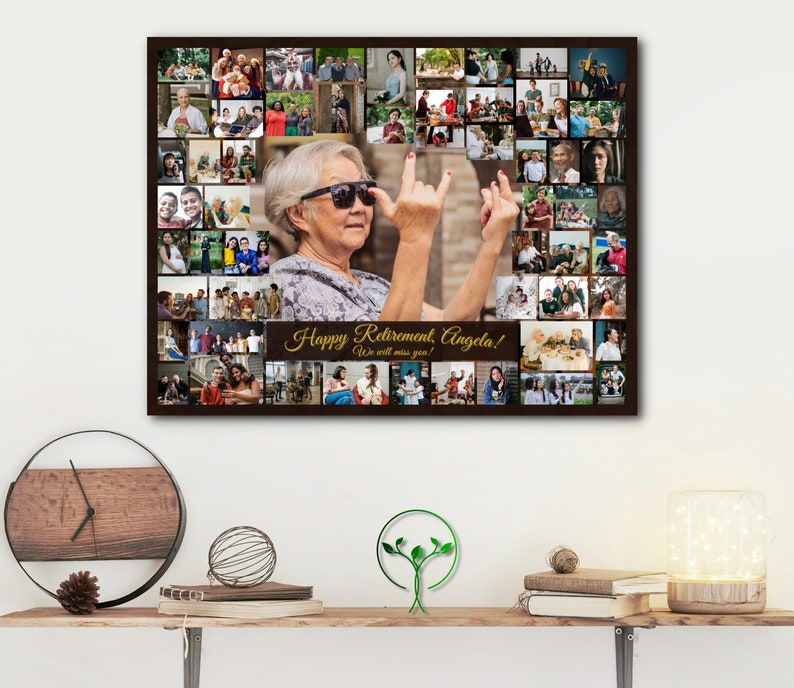Custom Photo Collage Retirement Party Digital or Printed Wall Art
