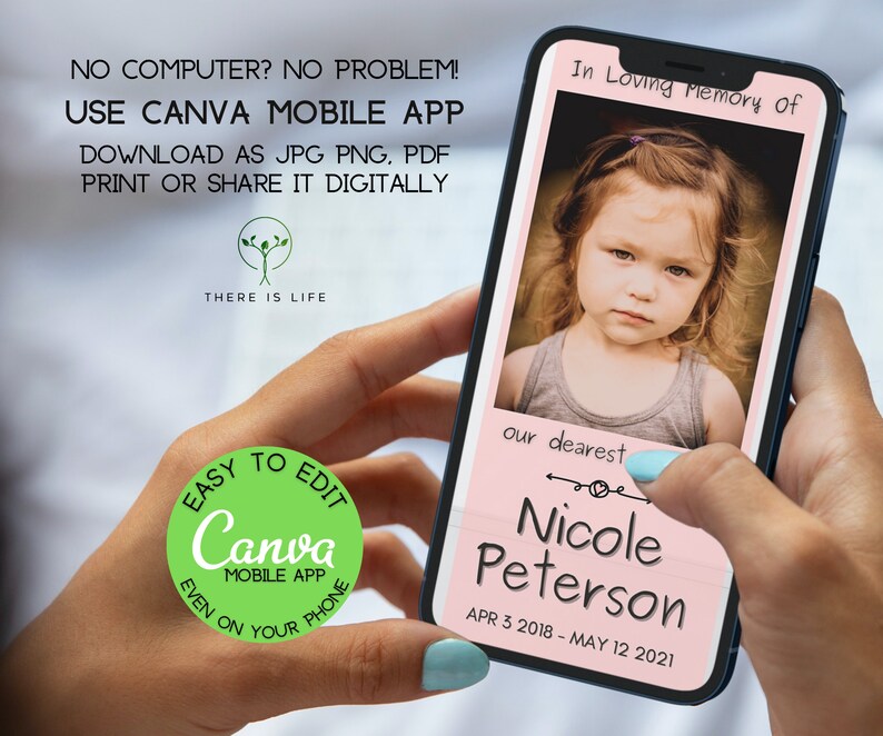 funeral-thank-you-card-canva-template-loss-of-child-memorial-etsy