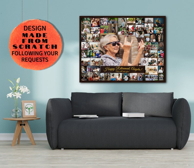 Custom Photo Collage Retirement Party Digital or Printed Wall Art
