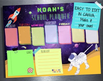 School Planner for Boys, Student Weekly Planner Template, Homeschool Planner Printable, Study Planner for Kids, Student Academic Planner